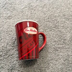 Tim Hortons 2008 Limited Edition Coffee Mug Red Striped Numbered 008 Ceramic